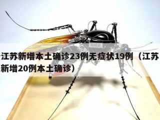 江苏新增本土确诊23例无症状19例（江苏新增20例本土确诊）