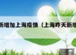 昨日有新增加上海疫情（上海昨天新增几例冠状病毒）
