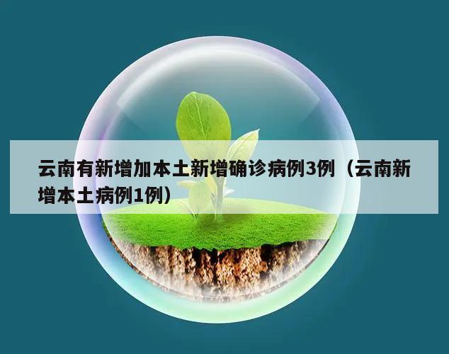 云南有新增加本土新增确诊病例3例(云南新增本土病例1例)