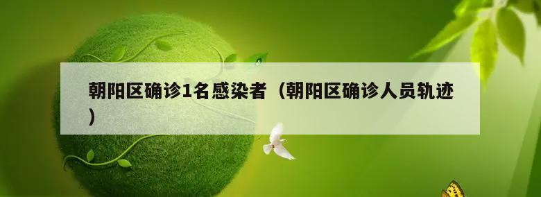 朝阳区确诊1名感染者(朝阳区确诊人员轨迹)