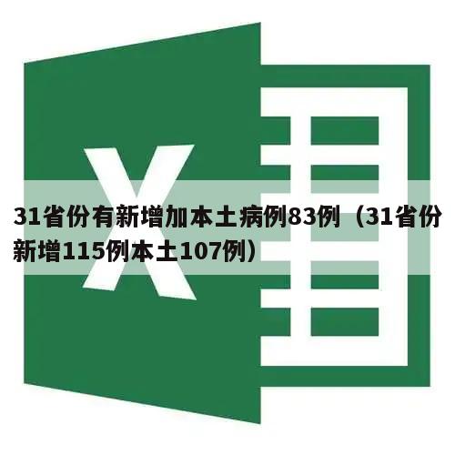 31省份有新增加本土病例83例(31省份新增115例本土107例)
